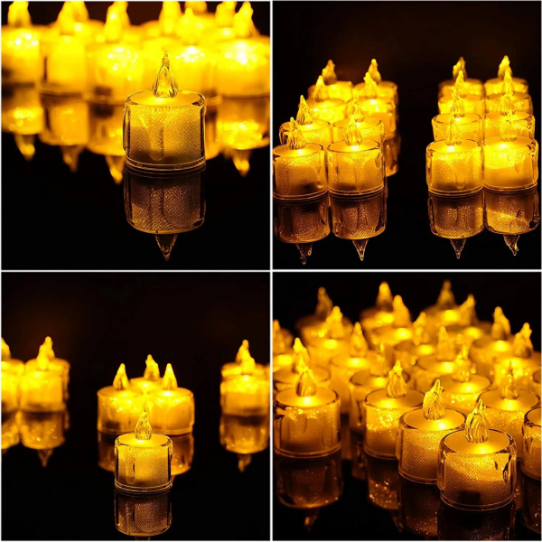 Velas electrónicas chicas, luz amarilla