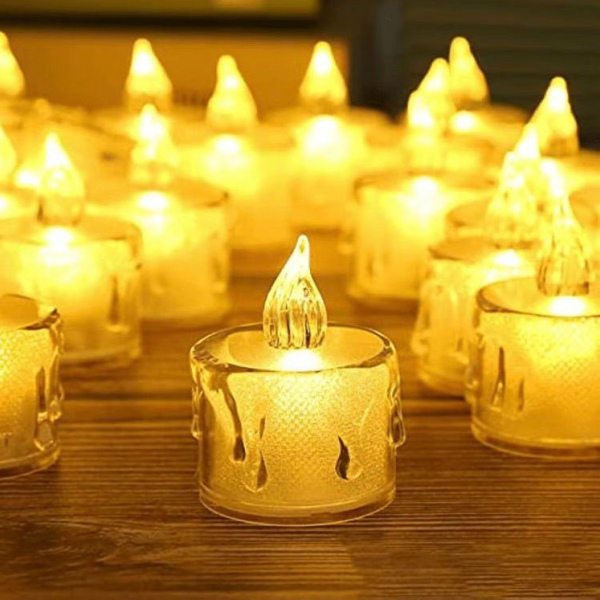 Velas electrónicas chicas, luz amarilla