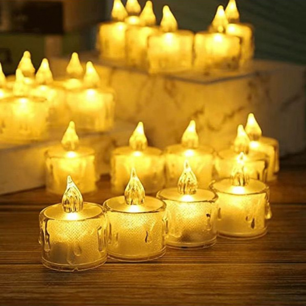 Velas electrónicas chicas, luz amarilla